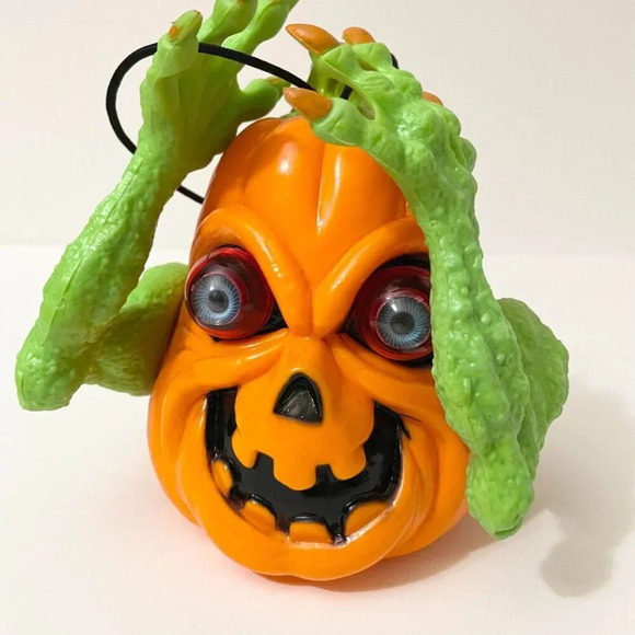 Vtg 90s Animated Shakin Mutant Pumpkin Lights Up 6 Inch Tall Halloween Decor - Picture 16 of 16